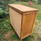 Vintage Scandinavian wooden chest of drawers with herringbone pattern - 4 drawers