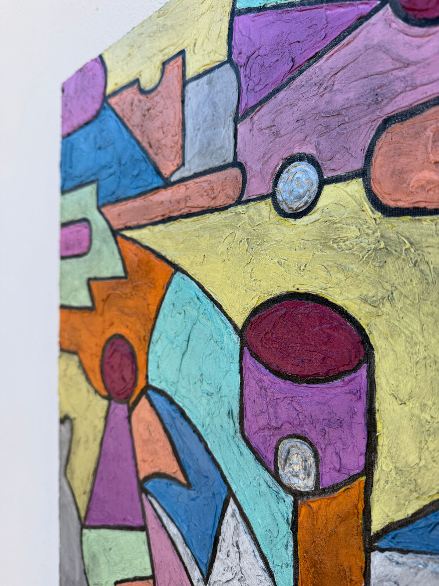 Abstract geometric coloured painting