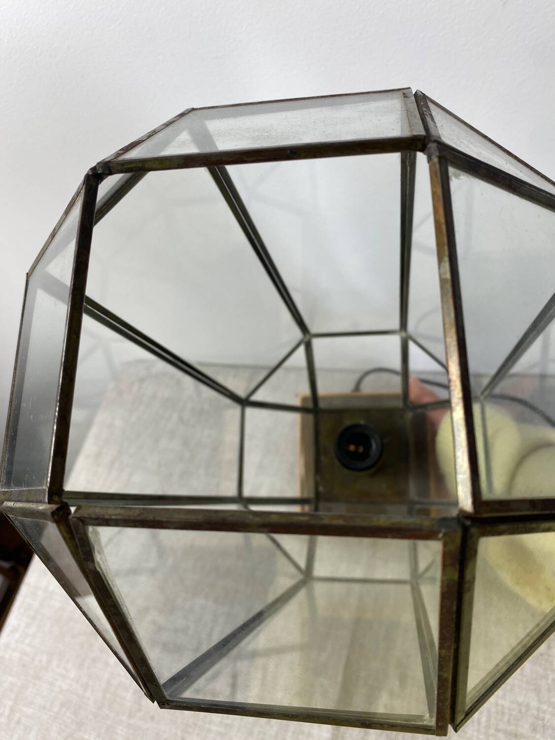 Lampe en laiton et verre