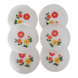 6 Arcopal 70s dessert plates