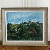 Tableau ancien Pierre Lebourg paysage de l'Allier