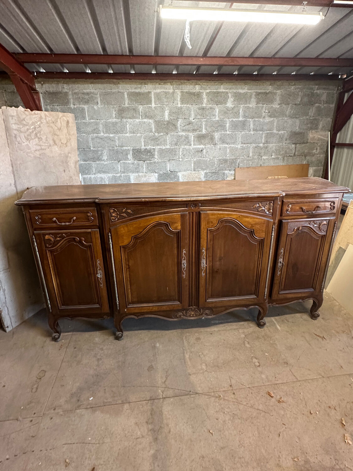 Large dining room buffet in marquetry – Louis XV style – 20th century