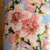 Ceramic vase, cherry blossom decoration, Pardi Vallauris
