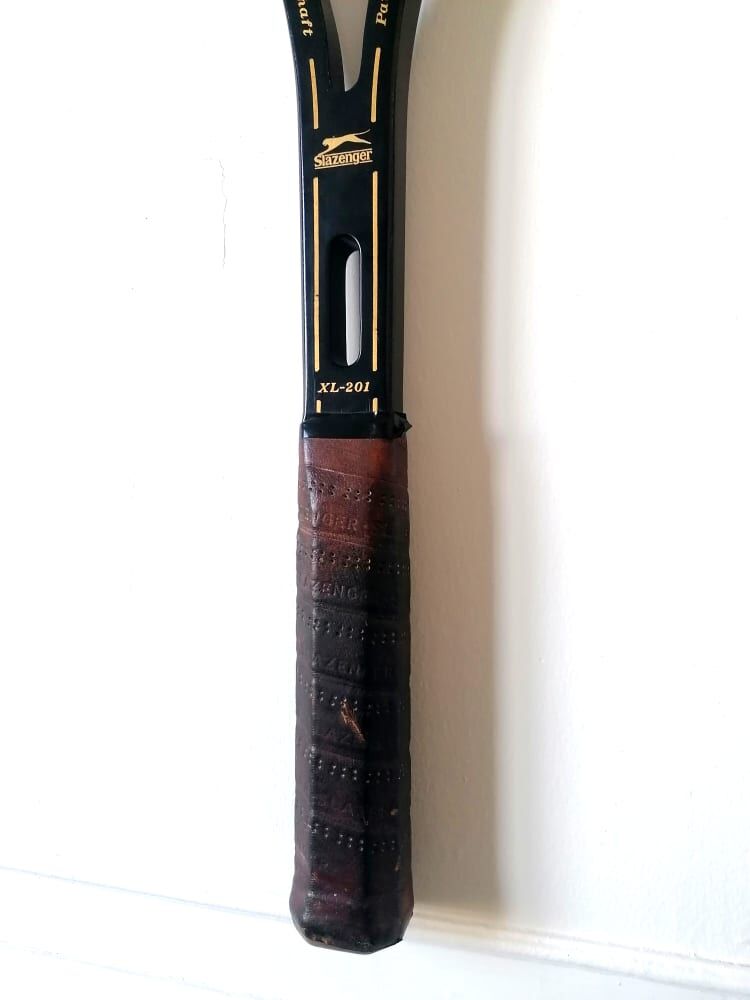 Slazenger, black panther tennis racket circa 1970