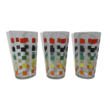 3 multicolored vintage glasses