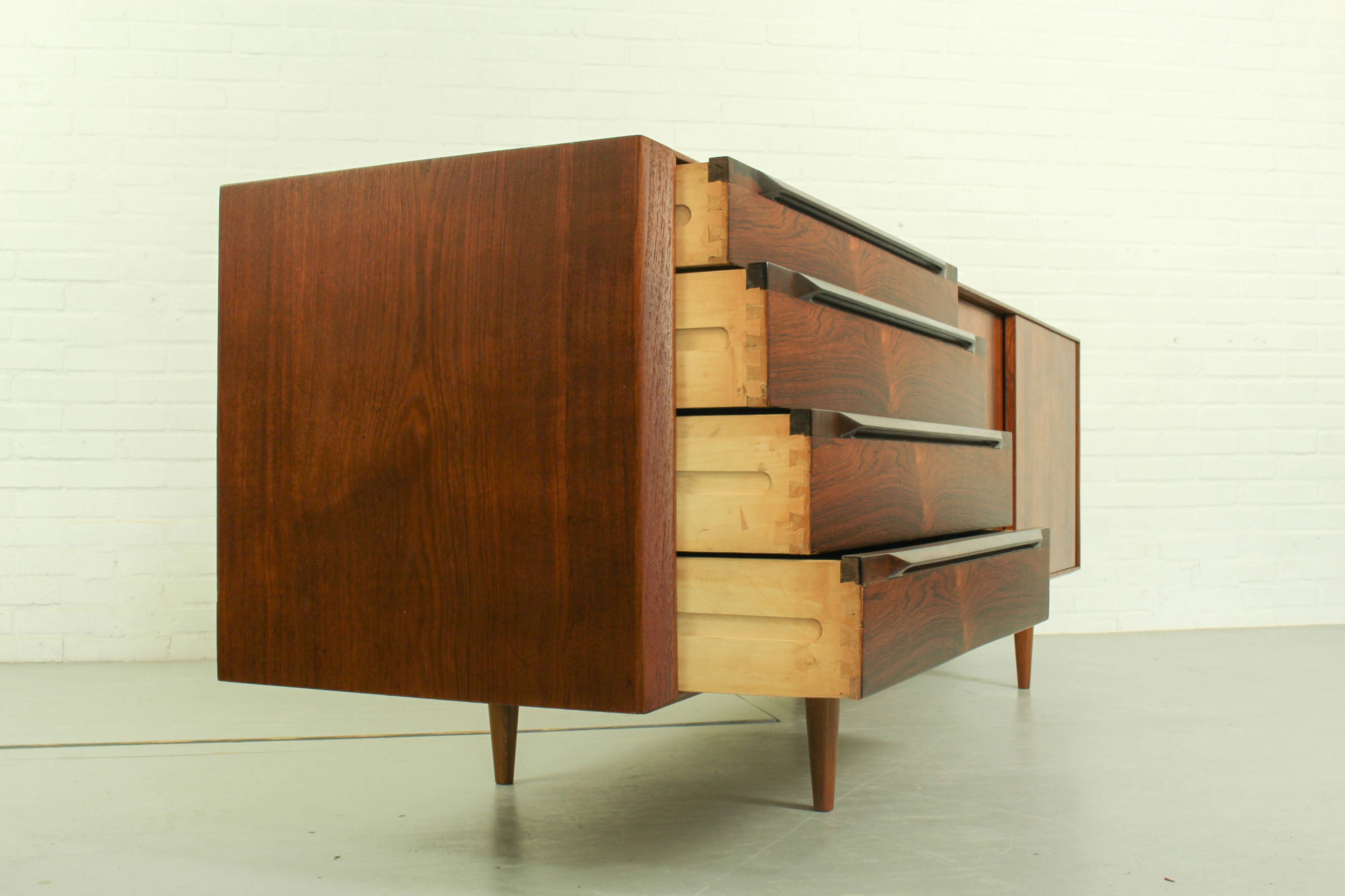 Danish Rosewood & Teak Sideboard By Ib Kofod Larsen For Fredericia Møbelfabrik 1950's