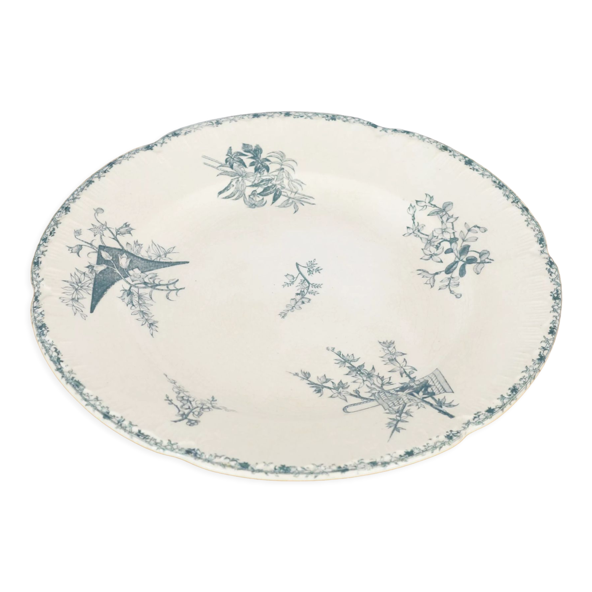 Large plate or serving dish Terre de fer Grand Dépôt E.Bourgeois