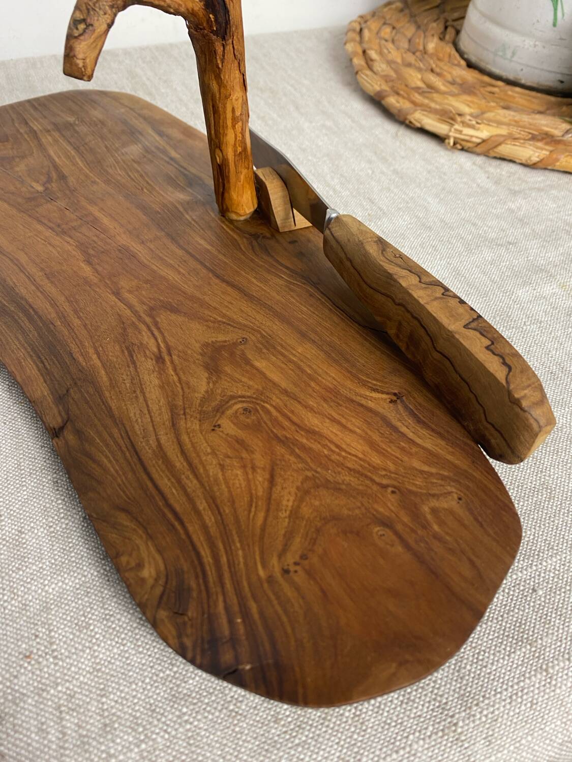 Olive wood cheese board