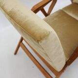 Mid-century armchairs, wooden frame & upholstered, František Jirák, 1960s–70s, Czechoslovakia