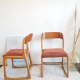 Suite of 4 chairs sleds Baumann, 1960s