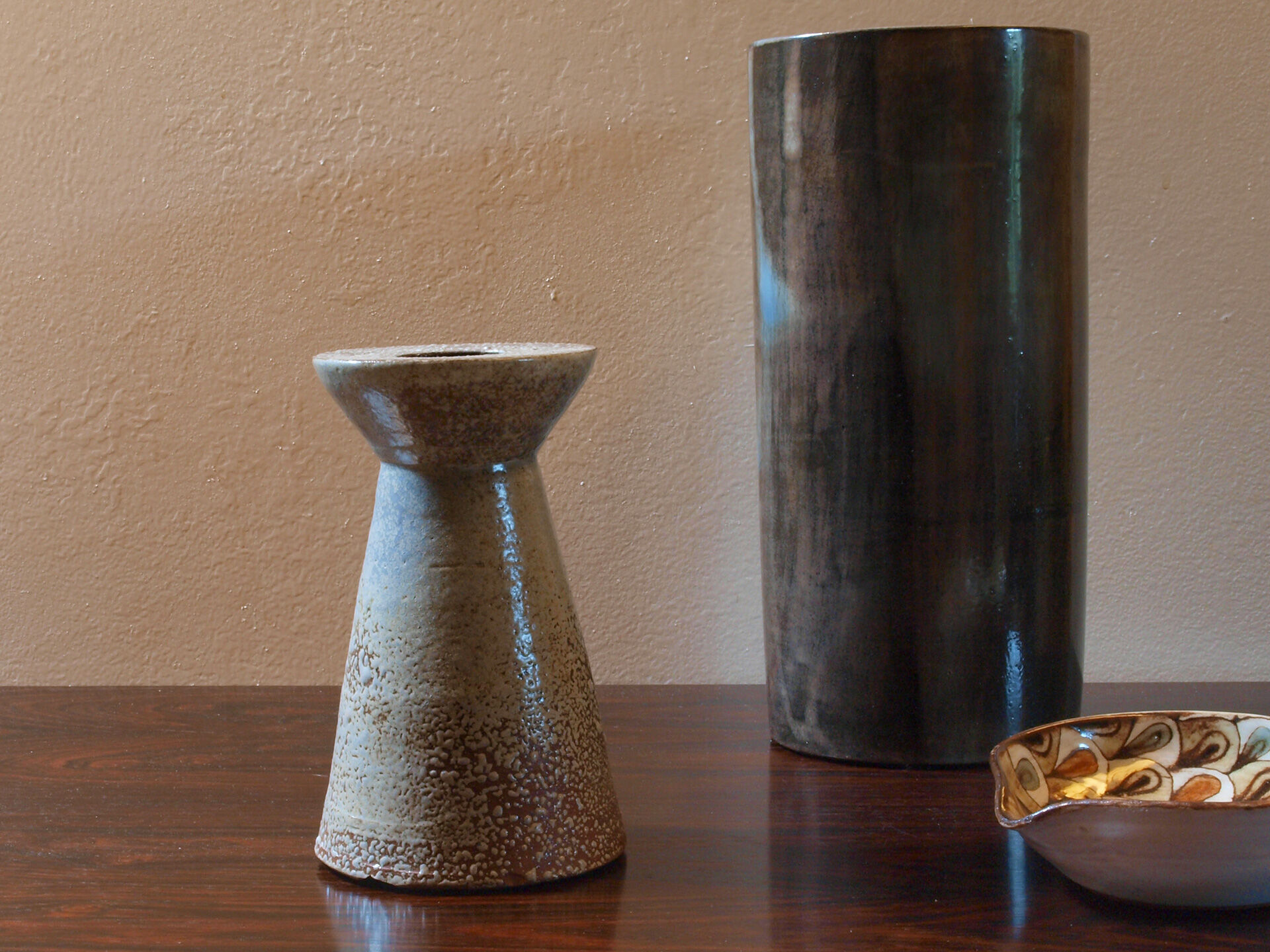 Brutalist diabolo vase by Joël Baudoin, 60s