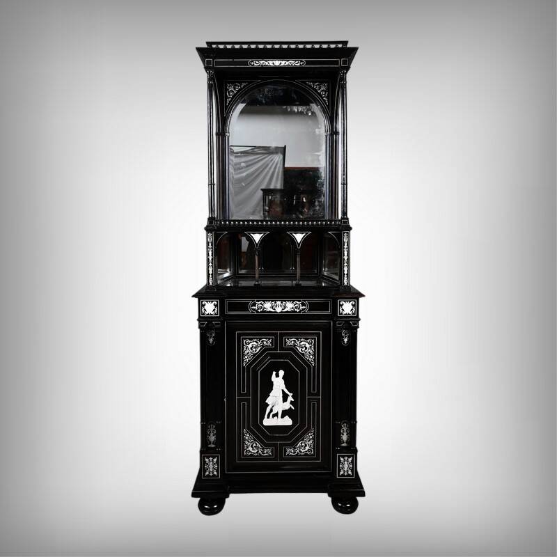 Display Cabinet in Blackened Pear Wood, Napoléon III period – 2nd half of the 19th century
