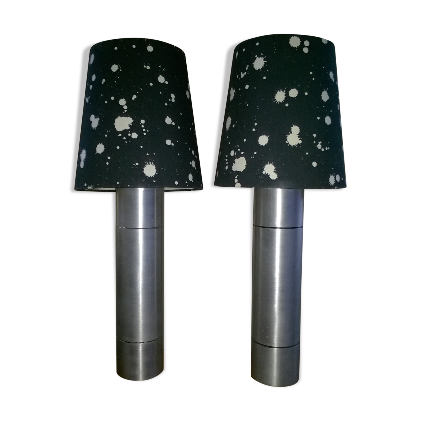 Paire de lampes de tables brutalistes en aluminium par Willy Luickx pour Aluclair