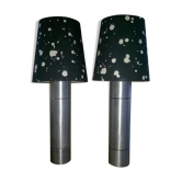 Paire de lampes de tables brutalistes en aluminium par Willy Luickx pour Aluclair