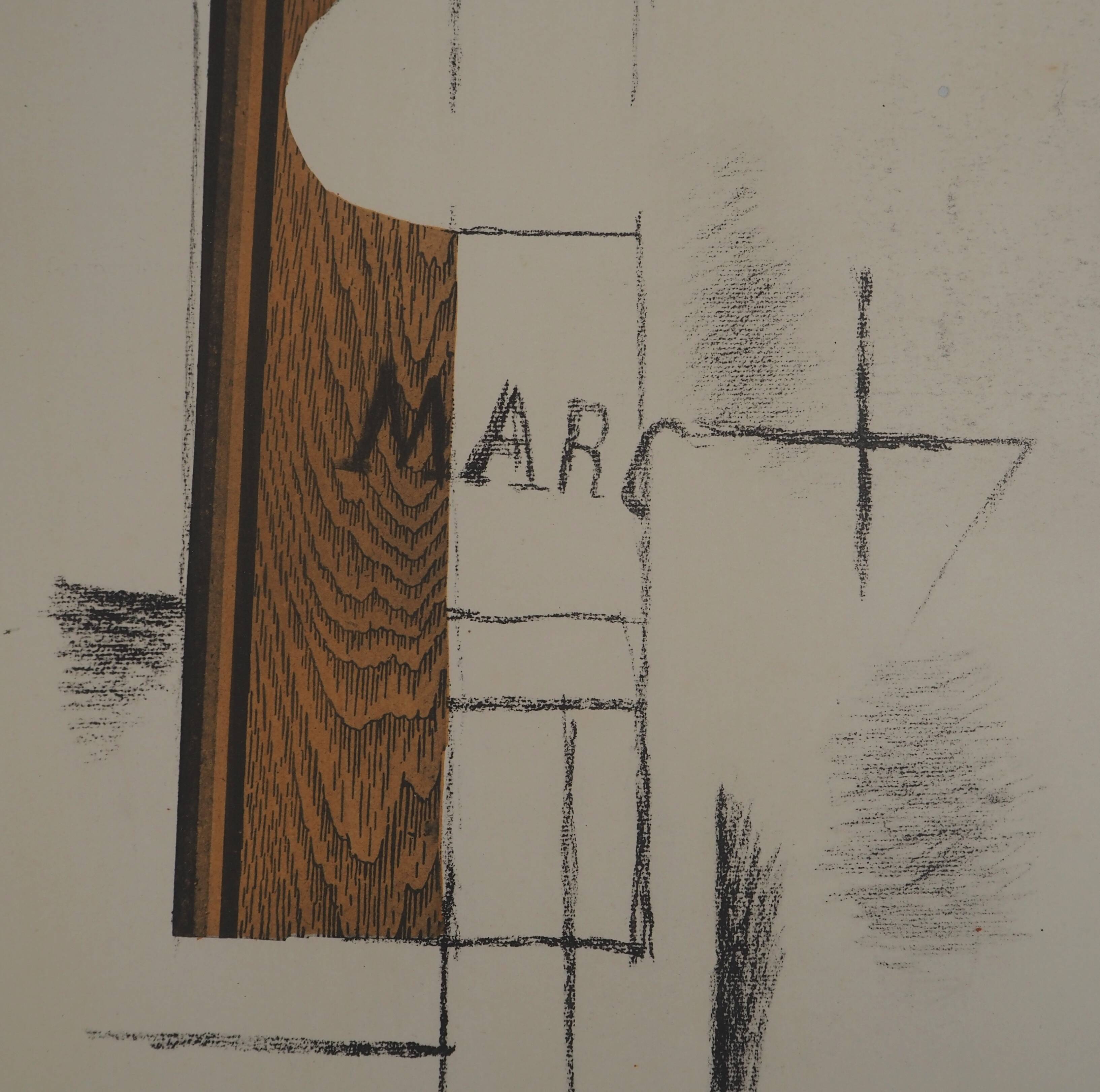 Georges braque: marc's bottle - color stencil