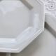 6 vintage octagonal pearl-edged porcelain dessert plates