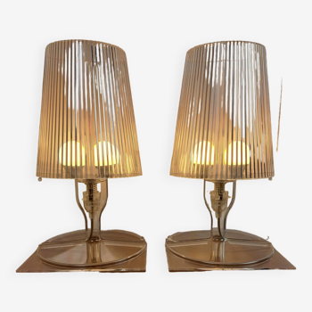 Pair of vintage Take plexiglass bedside lamps by Kartell
