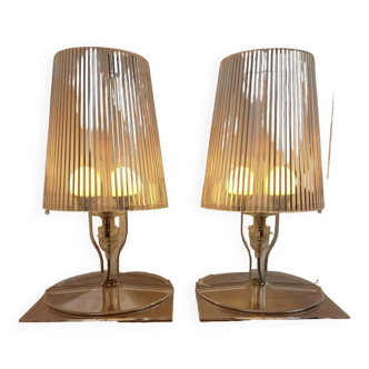 Pair of vintage Take plexiglass bedside lamps by Kartell