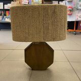 Brass table lamp - rope lampshade