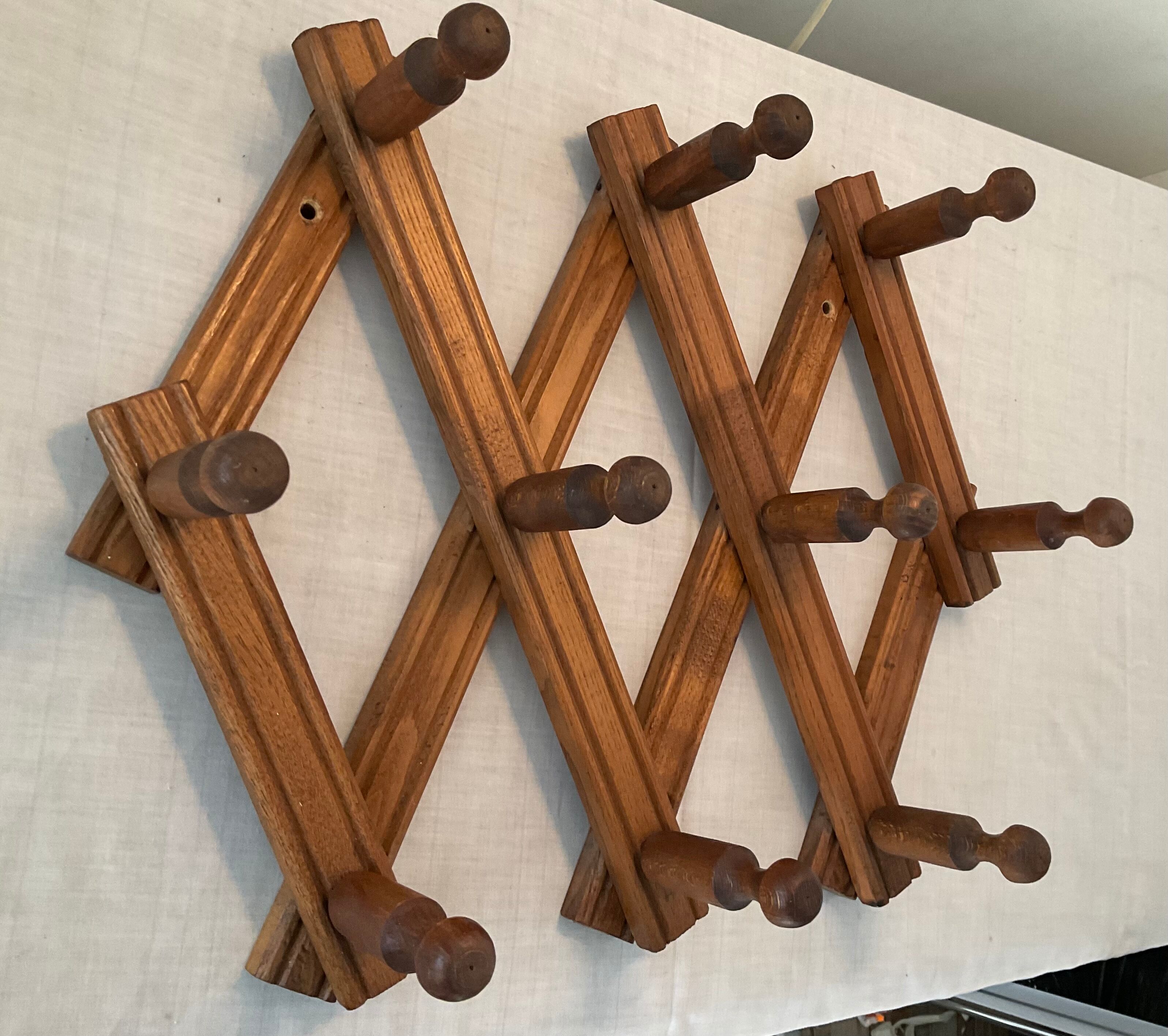 Scandinavian coat rack 10 hooks from the 60s-70s