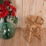 Spiral rattan stool