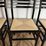 Set of 4 Italian black chairs 1970s