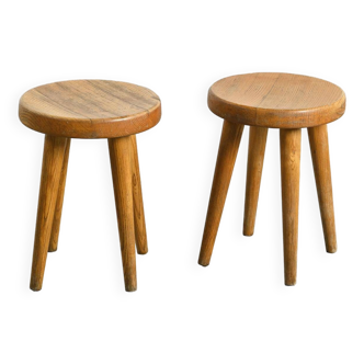 Pair of stools by René Martin, Méribel circa 1965