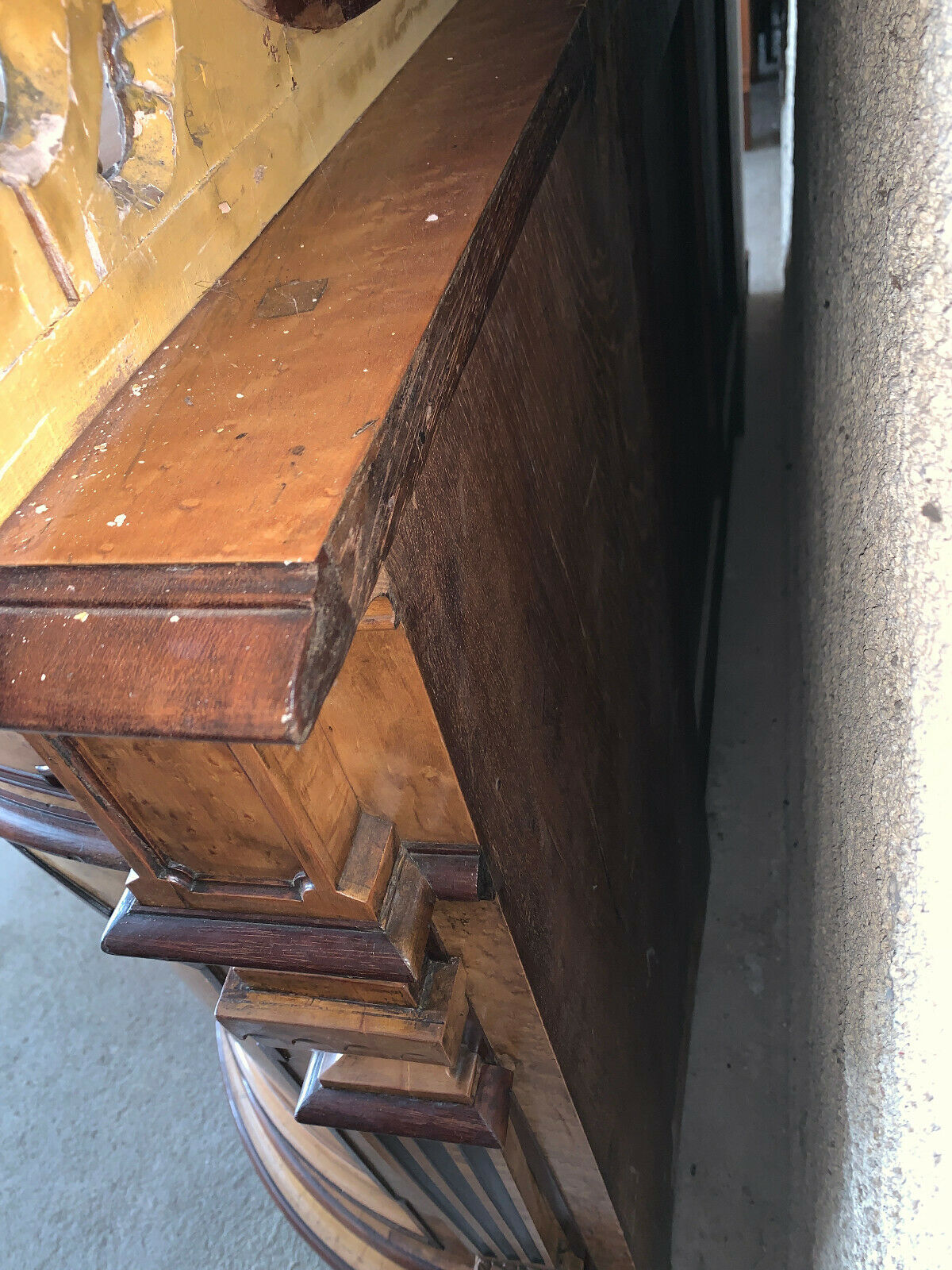 Half-moon shaped row sideboard napoleon iii era in speckled maple