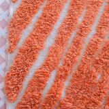 Modern peach orange blessed ouarain Berber rug