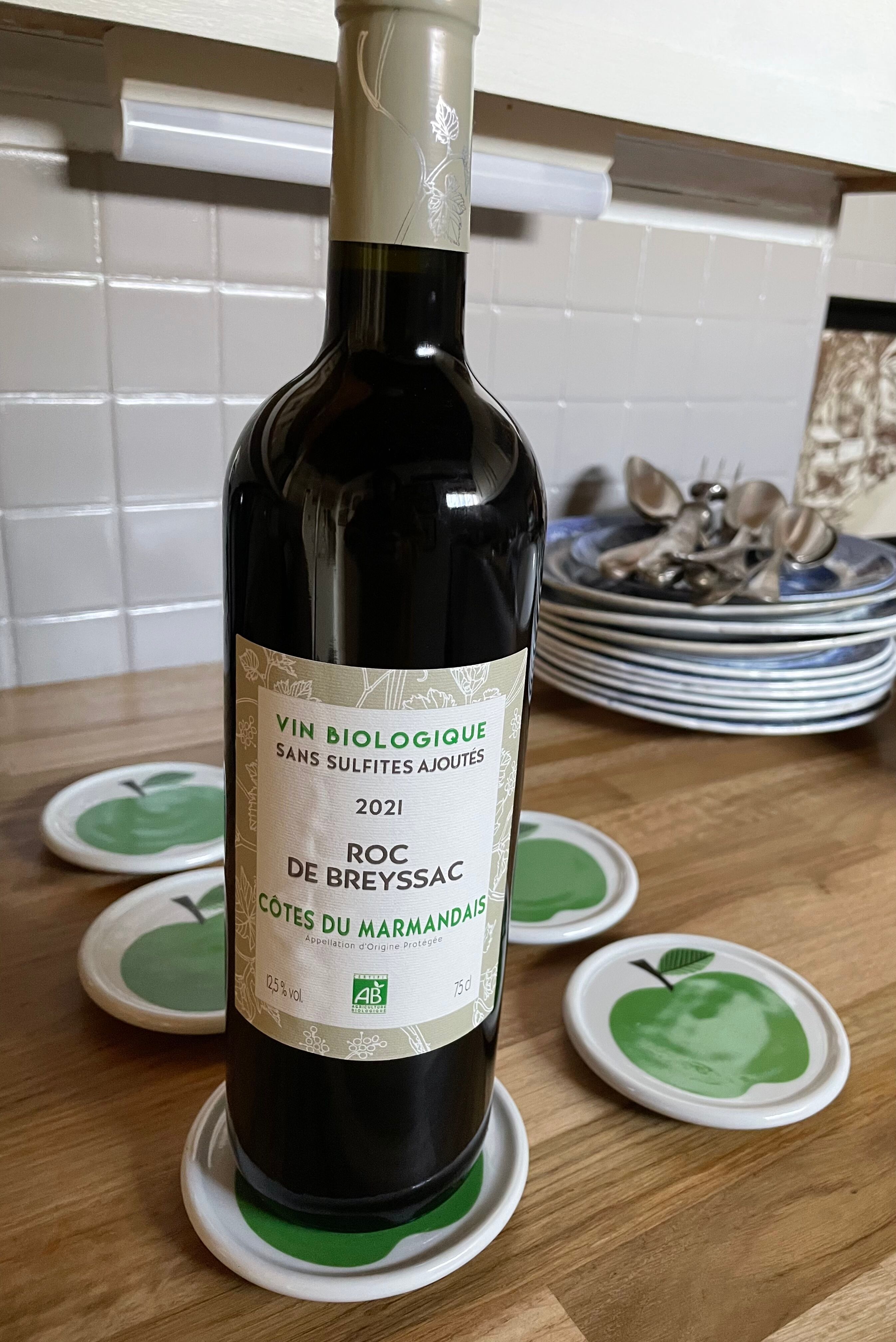 Set of 6 coasters Herrandiz Green Apple Vintage 1970