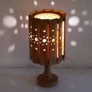 Lampe vintage scandinave en bois 1970