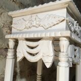 White patinated carved wooden harness