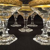 Moser in Carlsbad (Czechoslovakia) series of eleven crystal champagne glasses