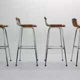 Set of 4 leather barstools