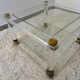 Table basse plexi laiton années 70