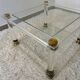 70s brass plexi coffee table
