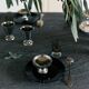 Set of 6 black glass plates "aechmea"