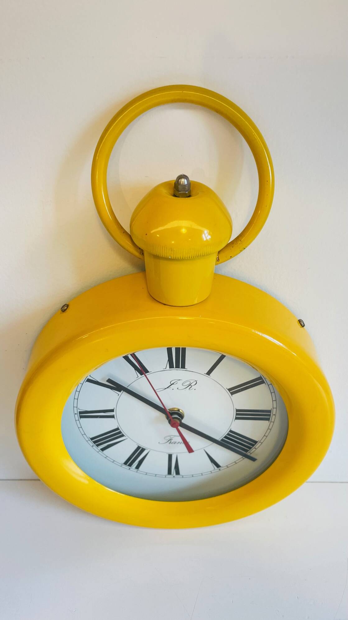 Horloge murale métal et verre années 80