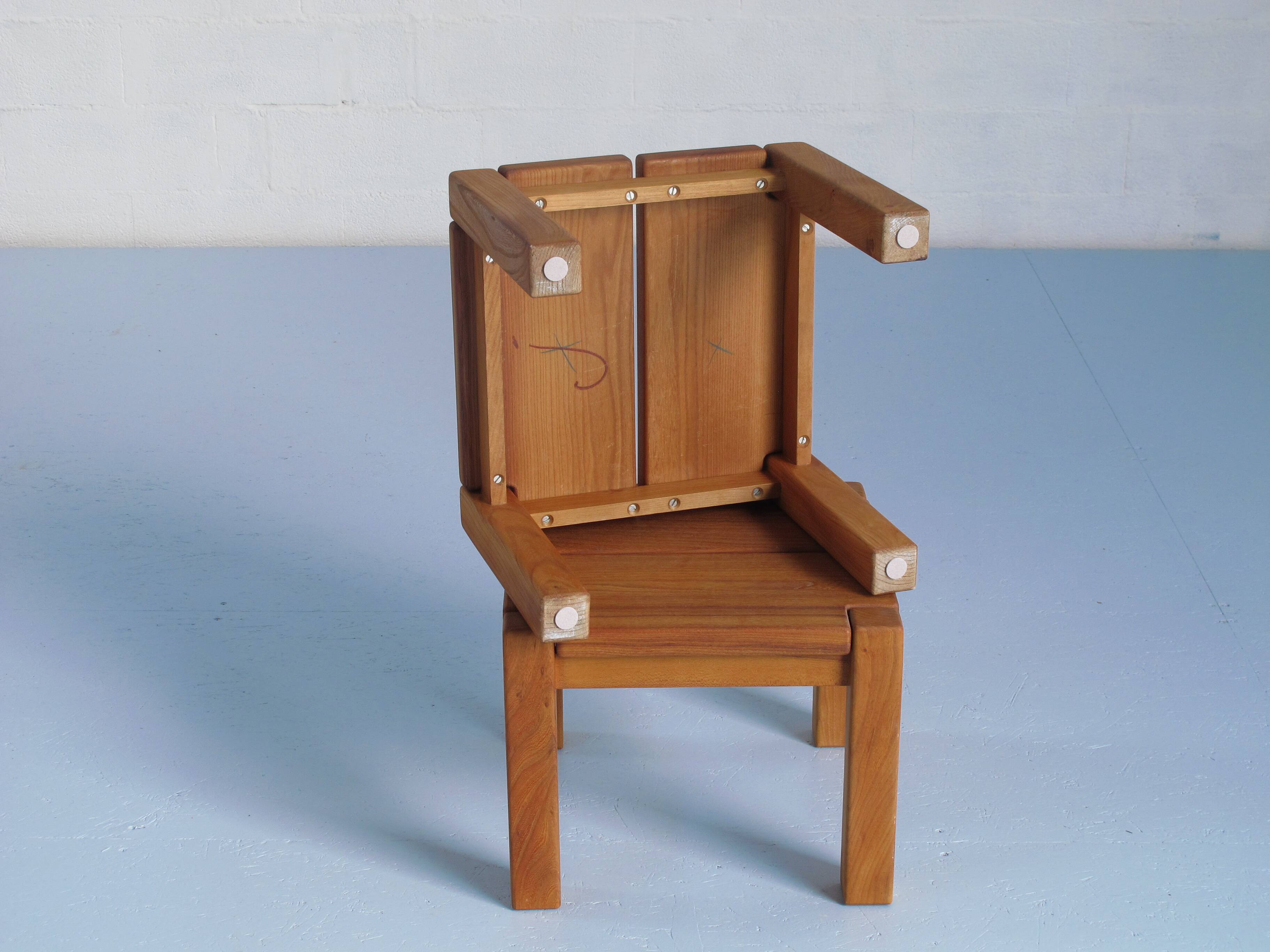 Pair of bedside or coffee tables in solid elm Regain edition