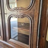 Louis XV period 18th century two-part sideboard in solid oak with glass