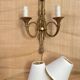 "50s hunting horn wall light, clip-on lampshades"
