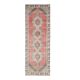 Vintage Turkish Oushak Handmade Wool Cotton Pink Runner 88x273