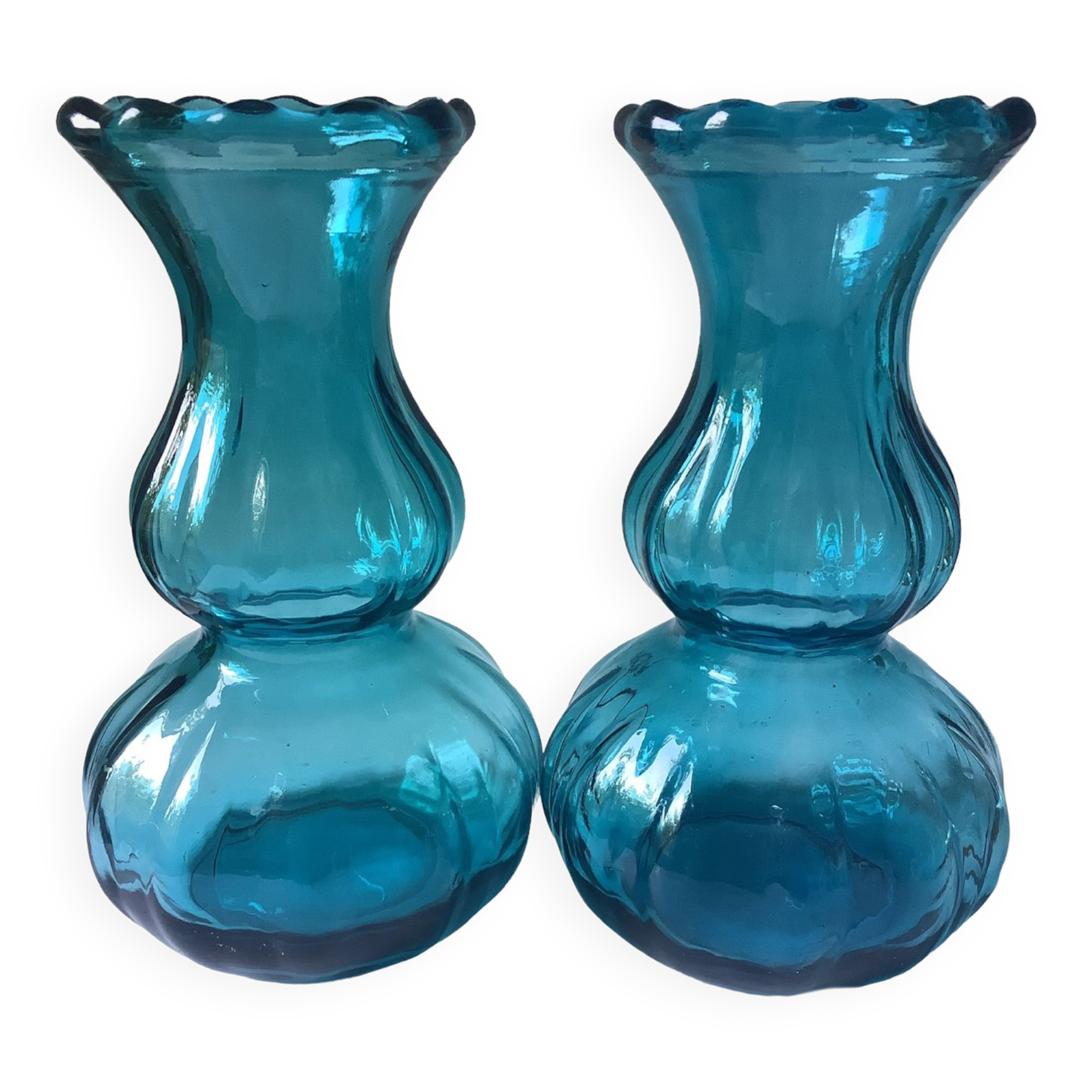 Pair of lagoon blue vases