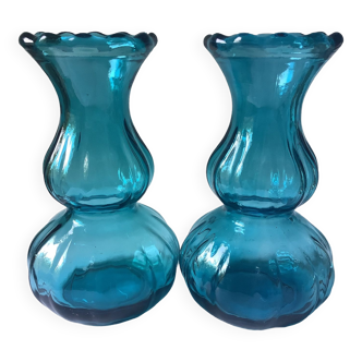 Pair of lagoon blue vases