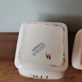 Set of 2 pot box spices tea vintage ceramic Longchamp model Mérida art nouveau