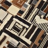 5x7 Brown & Cream Handmade Vintage Kilim Rug, 149x200Cm