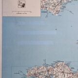 Framed vintage "Michelin" road map from the 80s, 111 cm x 100 cm