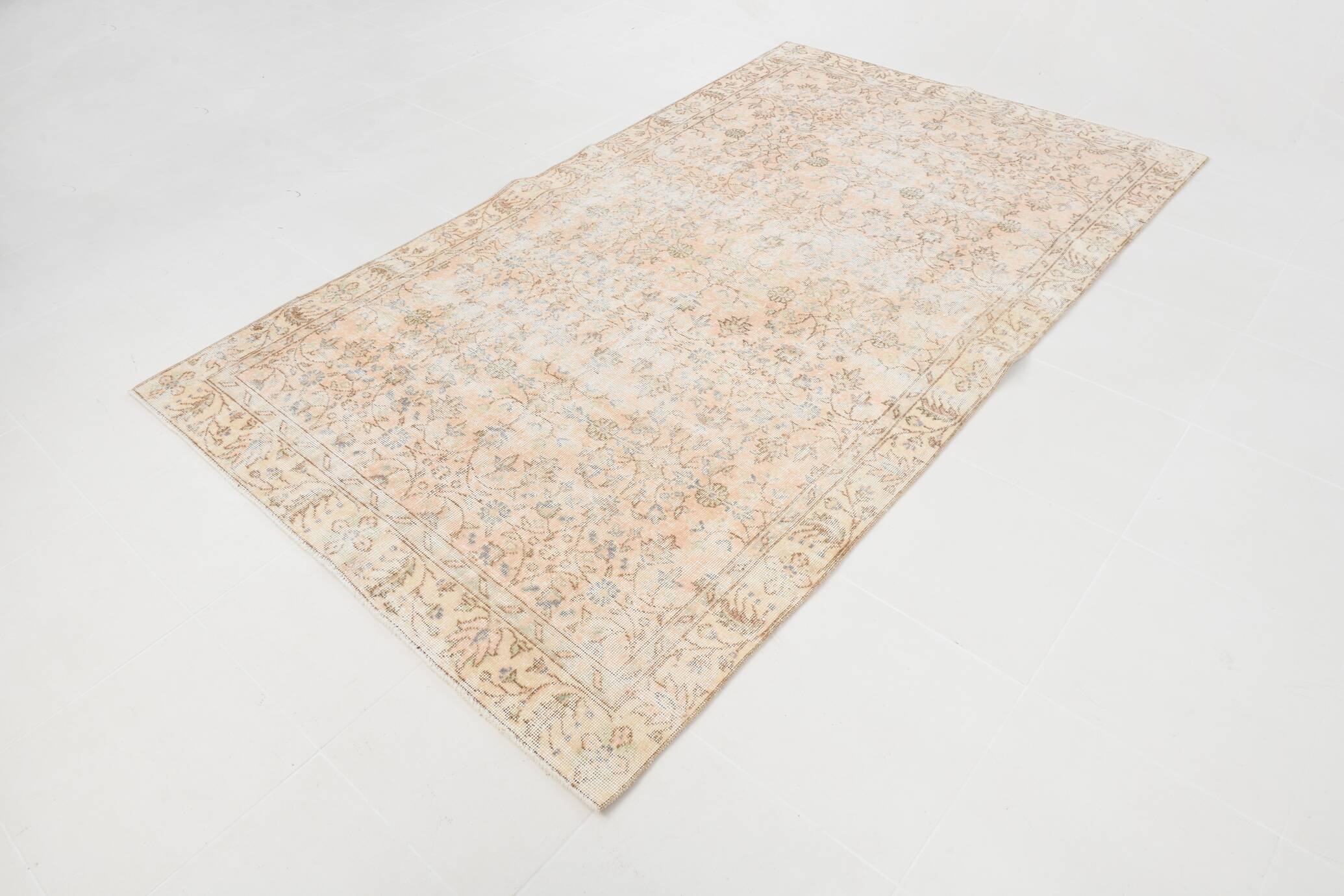 5x9 Peach Orange Turkish Rug, 154x26Cm