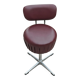 Set of 4 Mid Century Modern swivel chairs in tubular steel and leather.