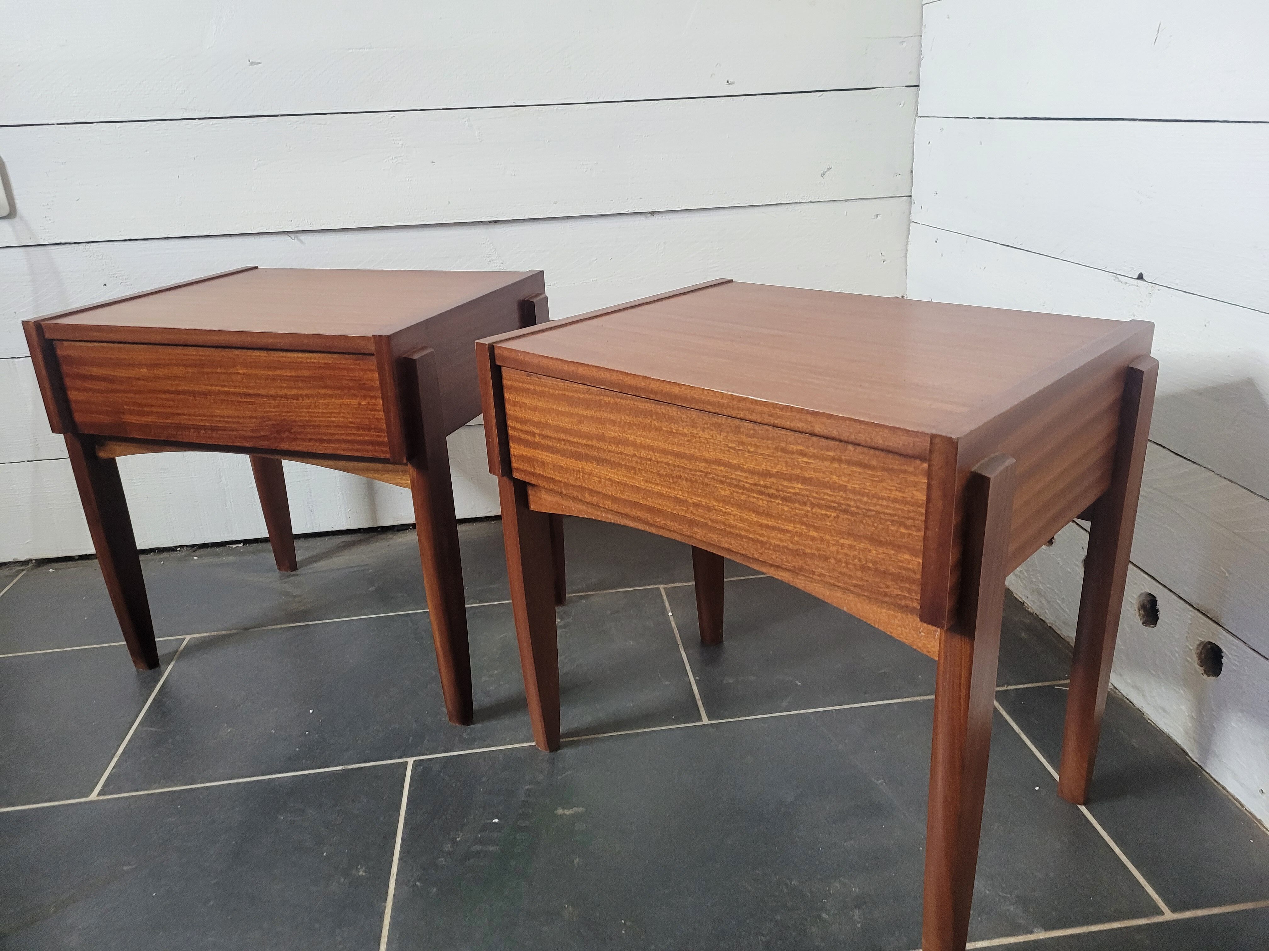 Pair of Scandinavian teak bedside tables from the 60s